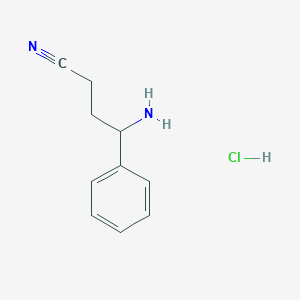 molecular formula C10H13ClN2 B3047579 4-Amino-4-phenylbutanenitrile hydrochloride CAS No. 1423029-42-8