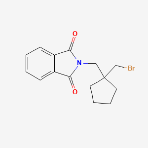 molecular formula C15H16BrNO2 B3047582 2-{[1-(bromomethyl)cyclopentyl]methyl}-2,3-dihydro-1H-isoindole-1,3-dione CAS No. 1423031-76-8