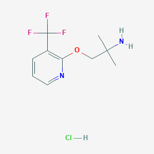 molecular formula C10H14ClF3N2O B3047587 2-(2-Amino-2-methylpropoxy)-3-(trifluoromethyl)pyridine hydrochloride CAS No. 1423034-42-7