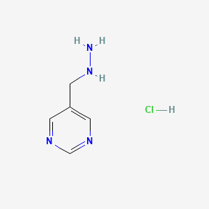 molecular formula C5H9ClN4 B3047608 5-(Hydrazinylmethyl)pyrimidine hydrochloride CAS No. 1427460-13-6