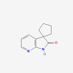 molecular formula C11H12N2O B3047617 1',2'-Dihydrospiro[cyclopentane-1,3'-pyrrolo[2,3-b]pyridin]-2'-one CAS No. 1428799-33-0
