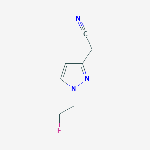 molecular formula C7H8FN3 B3047623 [1-(2-Fluoro-ethyl)-1H-pyrazol-3-yl]-acetonitrile CAS No. 1429417-56-0