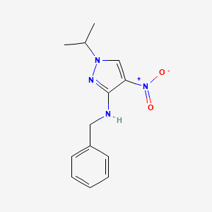 molecular formula C13H16N4O2 B3047625 N-Benzyl-1-isopropyl-4-nitro-1H-pyrazol-3-amine CAS No. 1429417-63-9