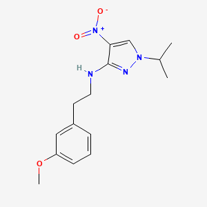 molecular formula C15H20N4O3 B3047626 1-Isopropyl-N-[2-(3-methoxyphenyl)ethyl]-4-nitro-1H-pyrazol-3-amine CAS No. 1429417-66-2