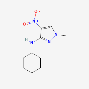 molecular formula C10H16N4O2 B3047629 N-Cyclohexyl-1-methyl-4-nitro-1H-pyrazol-3-amine CAS No. 1429417-73-1
