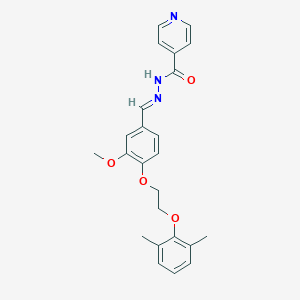 molecular formula C24H25N3O4 B304764 N'-{4-[2-(2,6-dimethylphenoxy)ethoxy]-3-methoxybenzylidene}isonicotinohydrazide 