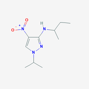 molecular formula C10H18N4O2 B3047641 N-(sec-Butyl)-1-isopropyl-4-nitro-1H-pyrazol-3-amine CAS No. 1429418-53-0