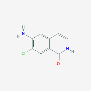 molecular formula C9H7ClN2O B3047655 6-amino-7-chloro-2H-isoquinolin-1-one CAS No. 143034-89-3