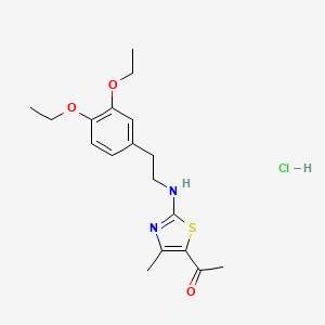molecular formula C18H25ClN2O3S B3047667 1-(2-{[2-(3,4-Diethoxyphenyl)ethyl]amino}-4-methyl-1,3-thiazol-5-YL)ethanone hydrochloride CAS No. 1431962-18-3
