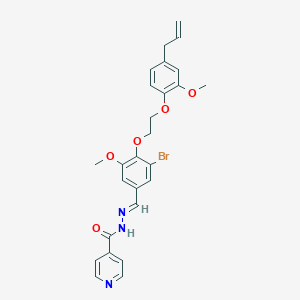 molecular formula C26H26BrN3O5 B304767 N'-{4-[2-(4-allyl-2-methoxyphenoxy)ethoxy]-3-bromo-5-methoxybenzylidene}isonicotinohydrazide 