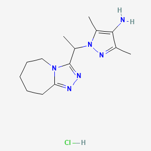 3,5-Dimethyl-1-[1-(6,7,8,9-tetrahydro-5H-[1,2,4]triazolo[4,3-a]azepin-3-yl)ethyl]-1h-pyrazol-4-amine hydrochloride