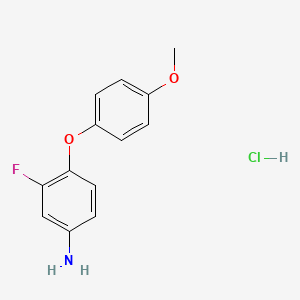 molecular formula C13H13ClFNO2 B3047673 3-Fluoro-4-(4-methoxyphenoxy)aniline hydrochloride CAS No. 1431963-10-8