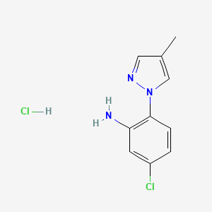 molecular formula C10H11Cl2N3 B3047675 [5-氯-2-(4-甲基-1H-吡唑-1-基)苯基]胺盐酸盐 CAS No. 1431963-25-5