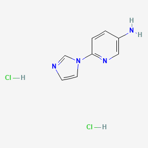 molecular formula C8H9ClN4 B3047676 6-(1H-Imidazol-1-yl)pyridin-3-amine dihydrochloride CAS No. 1431963-37-9