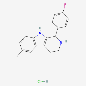molecular formula C18H18ClFN2 B3047677 1-(4-Fluorophenyl)-6-methyl-2,3,4,9-tetrahydro-1H-beta-carboline hydrochloride CAS No. 1431963-38-0