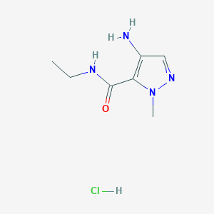 molecular formula C7H13ClN4O B3047683 4-Amino-N-ethyl-1-methyl-1H-pyrazole-5-carboxamide hydrochloride CAS No. 1431964-37-2
