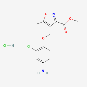 molecular formula C13H14Cl2N2O4 B3047688 Methyl 4-[(4-amino-2-chlorophenoxy)methyl]-5-methylisoxazole-3-carboxylate hydrochloride CAS No. 1431964-97-4