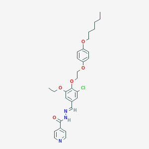 molecular formula C29H34ClN3O5 B304769 N'-(3-chloro-5-ethoxy-4-{2-[4-(hexyloxy)phenoxy]ethoxy}benzylidene)isonicotinohydrazide 