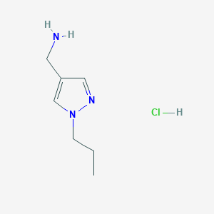 molecular formula C7H14ClN3 B3047691 [(1-Propyl-1h-pyrazol-4-yl)methyl]amine hydrochloride CAS No. 1431965-18-2