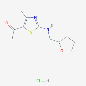 1-{4-Methyl-2-[(tetrahydrofuran-2-ylmethyl)amino]-1,3-thiazol-5-yl}ethanone hydrochloride