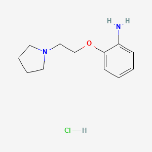 molecular formula C12H19ClN2O B3047693 [2-(2-Pyrrolidin-1-ylethoxy)phenyl]amine hydrochloride CAS No. 1431965-33-1