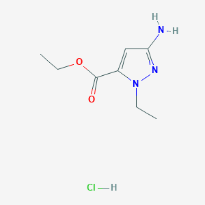 molecular formula C8H14ClN3O2 B3047699 ethyl 3-amino-1-ethyl-1{H}-pyrazole-5-carboxylate CAS No. 1431966-38-9