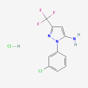 molecular formula C10H8Cl2F3N3 B3047705 1-(3-Chlorophenyl)-3-(trifluoromethyl)-1H-pyrazol-5-amine hydrochloride CAS No. 1431966-80-1