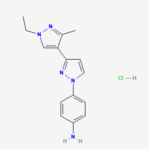 4-(1'-ethyl-3'-methyl-1H,1'H-3,4'-bipyrazol-1-yl)aniline