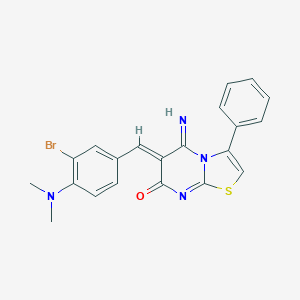 molecular formula C21H17BrN4OS B304772 6-[3-bromo-4-(dimethylamino)benzylidene]-5-imino-3-phenyl-5,6-dihydro-7H-[1,3]thiazolo[3,2-a]pyrimidin-7-one 
