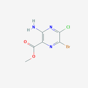 molecular formula C6H5BrClN3O2 B3047725 Methyl 3-amino-6-bromo-5-chloropyrazine-2-carboxylate CAS No. 14340-25-1