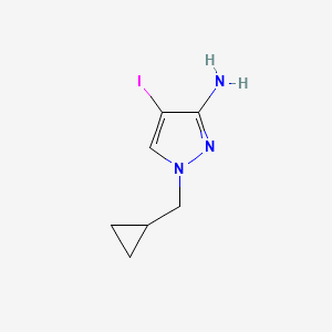molecular formula C7H10IN3 B3047771 1-(Cyclopropylmethyl)-4-iodo-1H-pyrazol-3-amine CAS No. 1443279-21-7