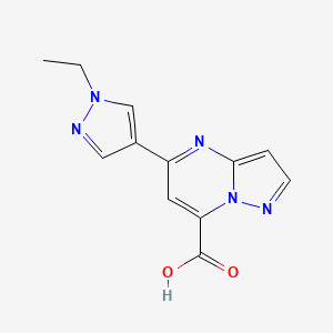 5-(1-Ethyl-1H-pyrazol-4-yl)pyrazolo[1,5-a]pyrimidine-7-carboxylic acid