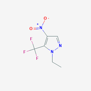 molecular formula C6H6F3N3O2 B3047775 1-Ethyl-4-nitro-5-(trifluoromethyl)-1H-pyrazole CAS No. 1443279-41-1