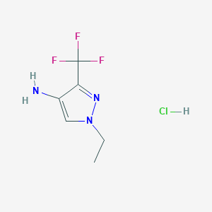 molecular formula C6H9ClF3N3 B3047777 1-Ethyl-3-(trifluoromethyl)-1H-pyrazol-4-amine hydrochloride CAS No. 1443279-48-8