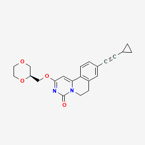 4H-Pyrimido(6,1-a)isoquinolin-4-one, 9-(2-cyclopropylethynyl)-2-((2S)-1,4-dioxan-2-ylmethoxy)-6,7-dihydro-
