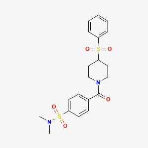 N,N-dimethyl-4-(4-(phenylsulfonyl)piperidine-1-carbonyl)benzenesulfonamide