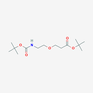 molecular formula C14H27NO5 B3047817 tert-Butyl 3-(2-((tert-butoxycarbonyl)amino)ethoxy)propanoate CAS No. 145119-18-2