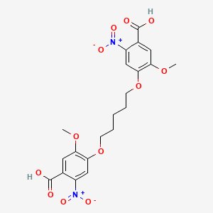 molecular formula C21H22N2O12 B3047825 Benzoic acid, 4,4'-[1,5-pentanediylbis(oxy)]bis[5-methoxy-2-nitro- CAS No. 145325-48-0