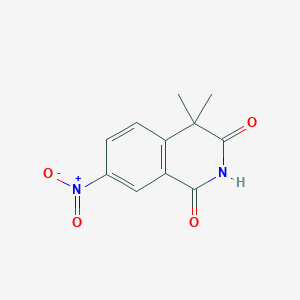 molecular formula C11H10N2O4 B3047841 1,3(2H,4H)-Isoquinolinedione, 4,4-dimethyl-7-nitro- CAS No. 14576-21-7
