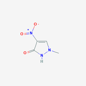 molecular formula C4H5N3O3 B3047846 1-methyl-4-nitro-1H-pyrazol-3-ol CAS No. 1458593-78-6