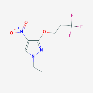 molecular formula C8H10F3N3O3 B3047849 1-ethyl-4-nitro-3-(3,3,3-trifluoropropoxy)-1H-pyrazole CAS No. 1458593-95-7