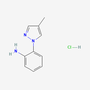 molecular formula C10H12ClN3 B3047850 2-(4-甲基-1H-吡唑-1-基)苯胺盐酸盐 CAS No. 1458615-95-6