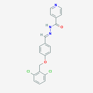 molecular formula C20H15Cl2N3O2 B304786 N'-{4-[(2,6-dichlorobenzyl)oxy]benzylidene}isonicotinohydrazide 