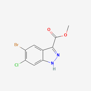 molecular formula C9H6BrClN2O2 B3047872 methyl 5-bromo-6-chloro-1H-indazole-3-carboxylate CAS No. 1467062-19-6