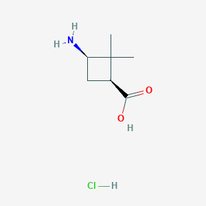 molecular formula C7H14ClNO2 B3047893 (1S,3R)-3-amino-2,2-dimethylcyclobutane-1-carboxylic acid hydrochloride CAS No. 1476780-44-5