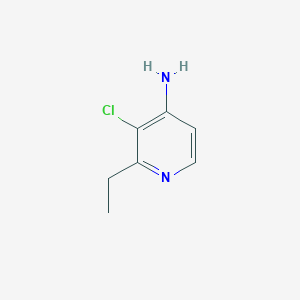 molecular formula C7H9ClN2 B3047906 4-吡啶胺，3-氯-2-乙基- CAS No. 148401-40-5