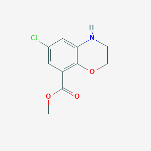 molecular formula C10H10ClNO3 B3047910 Methyl 6-chloro-3,4-dihydro-2H-benzo[b][1,4]oxazine-8-carboxylate CAS No. 148673-39-6