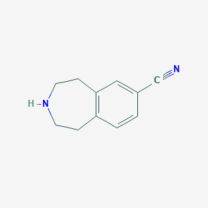 molecular formula C11H12N2 B3047926 2,3,4,5-Tetrahydro-1H-3-benzazepine-7-carbonitrile CAS No. 149354-01-8