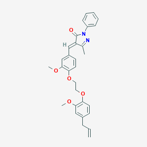 molecular formula C30H30N2O5 B304796 (4E)-4-(3-methoxy-4-{2-[2-methoxy-4-(prop-2-en-1-yl)phenoxy]ethoxy}benzylidene)-5-methyl-2-phenyl-2,4-dihydro-3H-pyrazol-3-one 