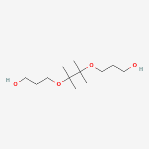 molecular formula C12H26O4 B3047960 1-Propanol, 3,3'-[(1,1,2,2-tetramethyl-1,2-ethanediyl)bis(oxy)]bis- CAS No. 150523-76-5